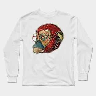 Swinging into Style: The Brainy Monkey! Long Sleeve T-Shirt